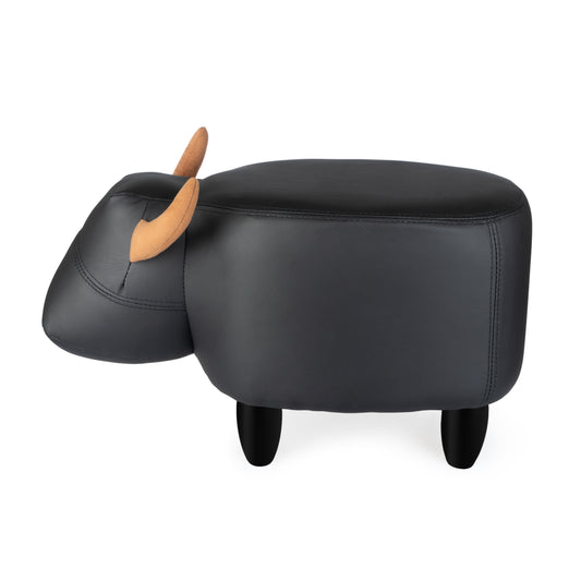 Taburete La Vache Negro Madera Polipiel