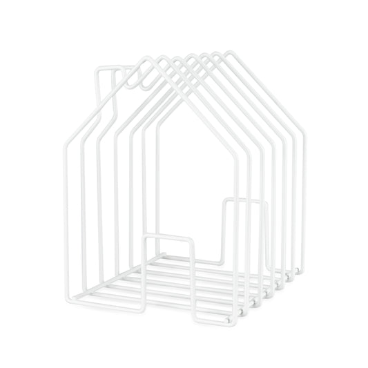 Revistero Home Blanco Acero