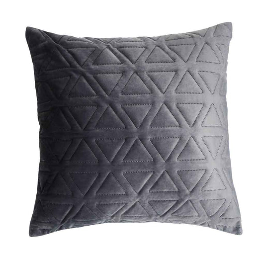 Cojin Triangle 45X45 Terciopelo Liso Color Verde Estilo Nordico
