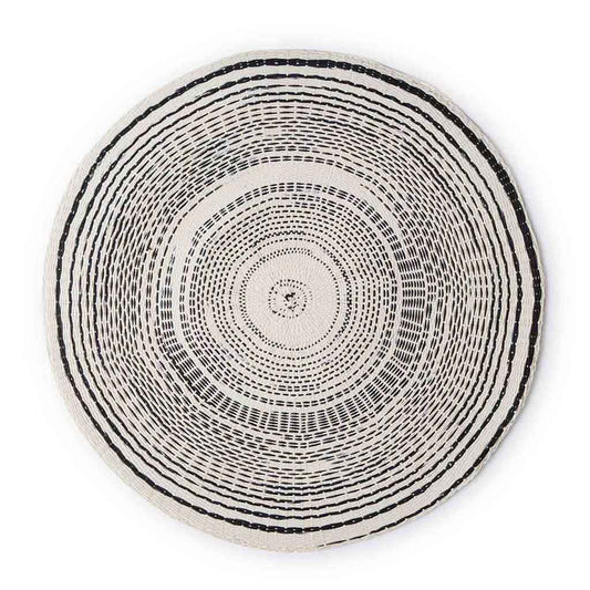 Set 2 Individuales Tahití Circular Blanco/Negro