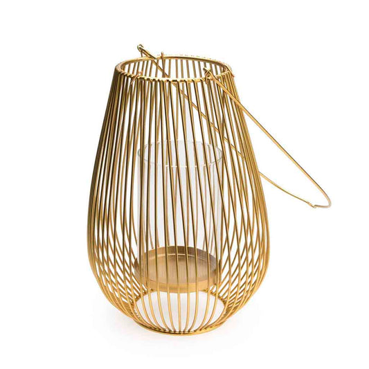 Farolillo Goldy Con Asa Metal Dorado