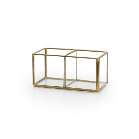 Caja Deco Metal Dorado 2 Huecos