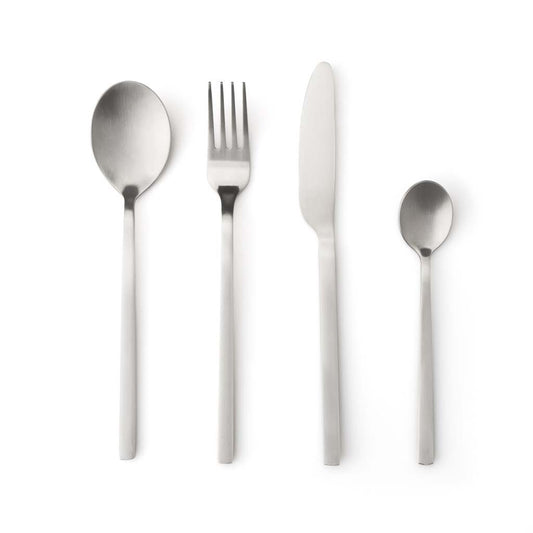 Set 4 Cubiertos Chic Table Minimal Plateado X 6 Sets