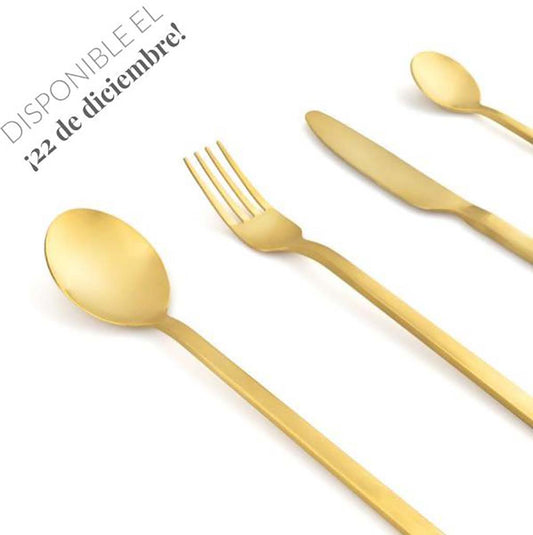 Set 4 Cubiertos Chic Table Minimal Dorado