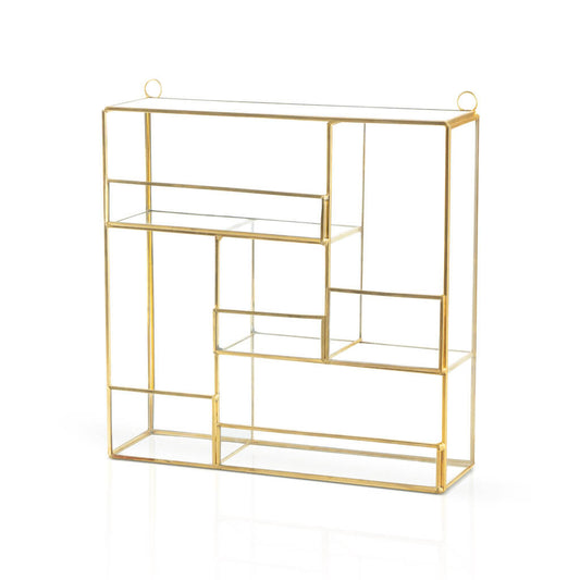 Estantería Retro Square 25X8X26 Dorado Transparente