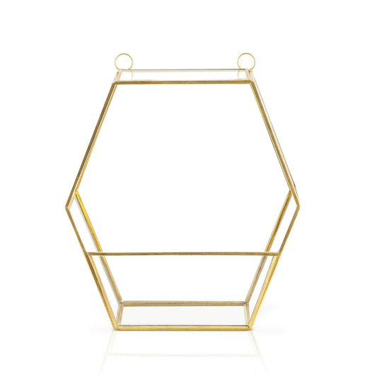 Estantería Retro Hexagon 18X7X20 Dorado/Transparente