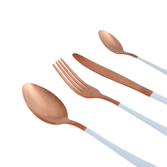 Set 4 Cubiertos Must Cobre Blanco