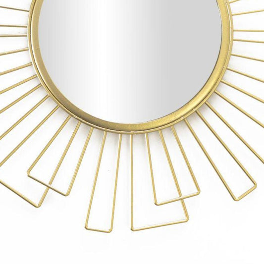 Espejo Pared, Art Deco, Redondo Dorado