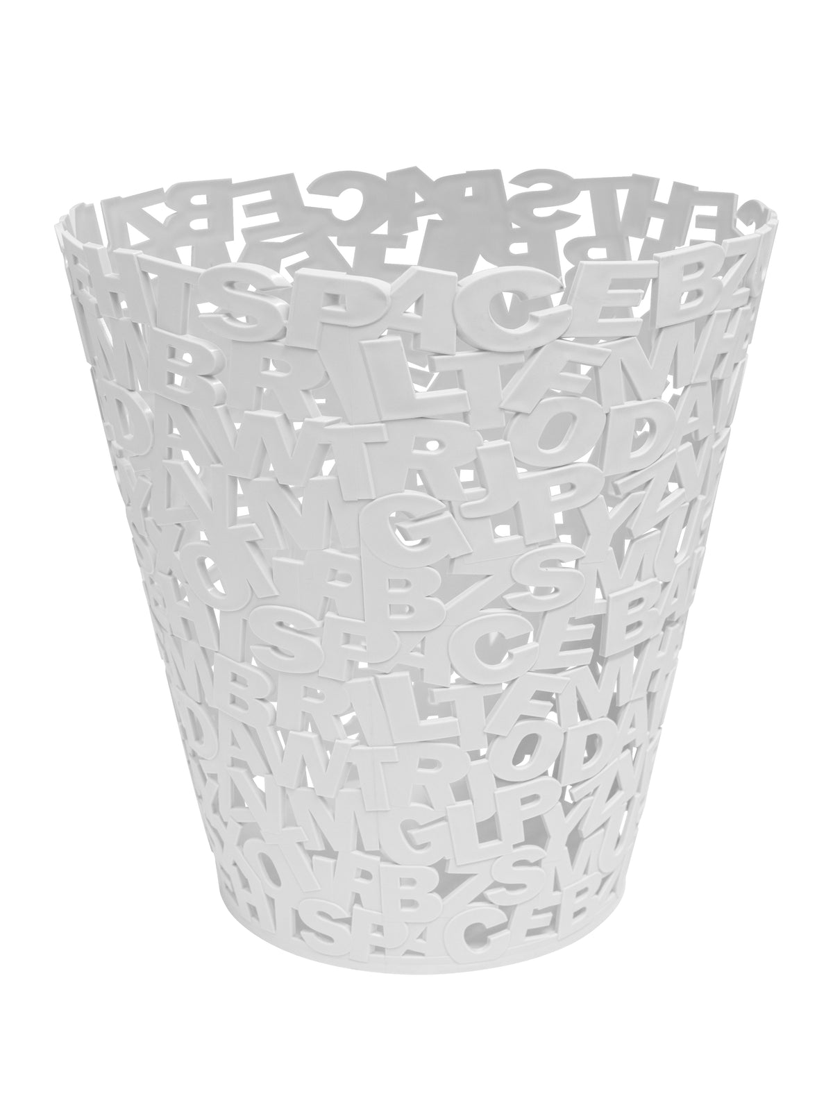 Papelera Letters Blanco Plastico
