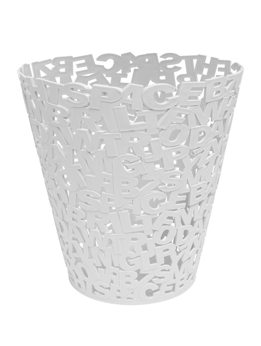 Papelera Letters Blanco Plastico