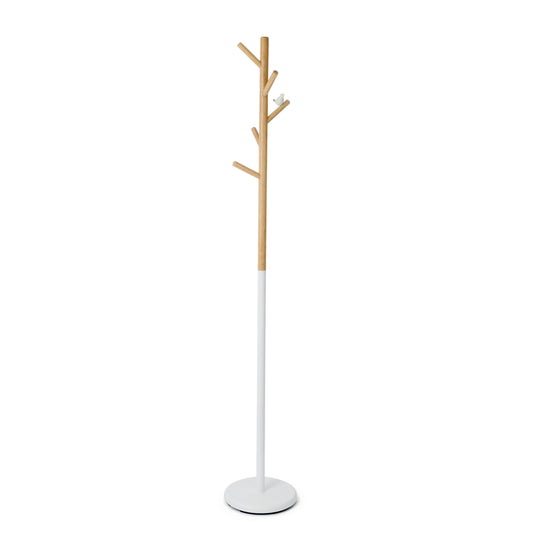 Perchero Birdie Blanco Metal Madera 178Cm Altura