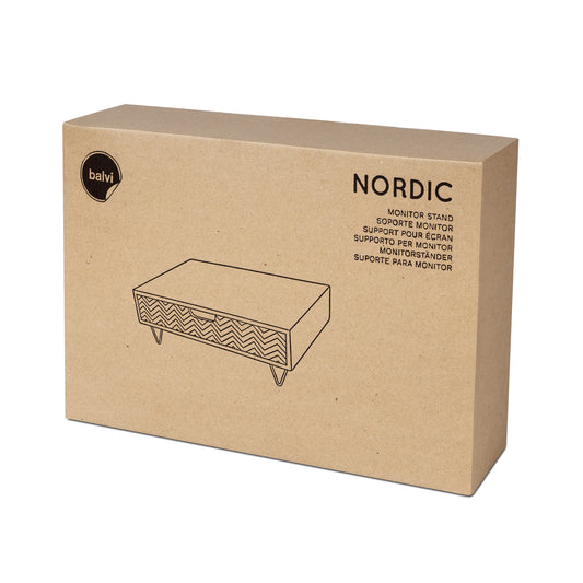 Soporte Monitor Nordic Cajón Madera Mdf