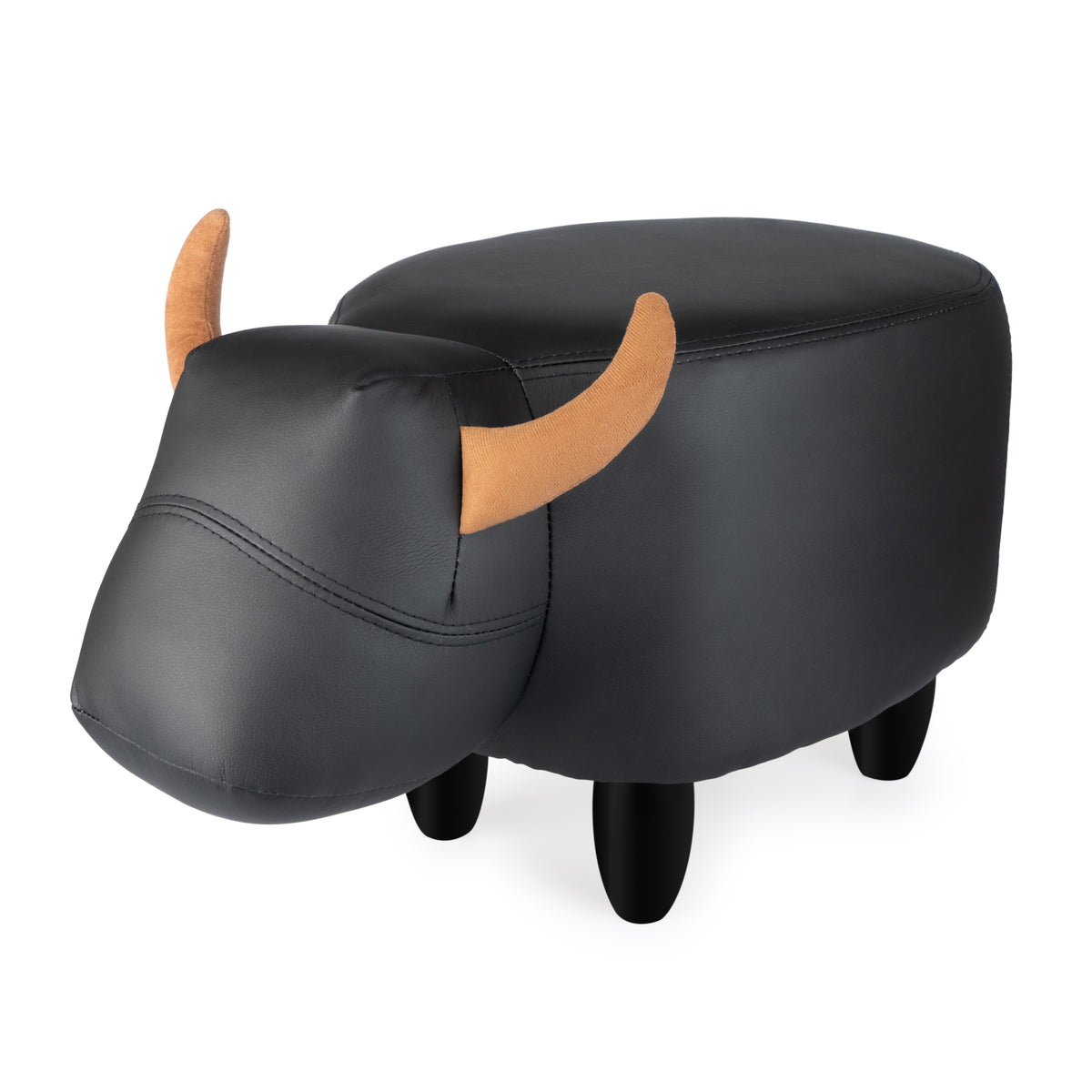 Taburete La Vache Negro Madera Polipiel