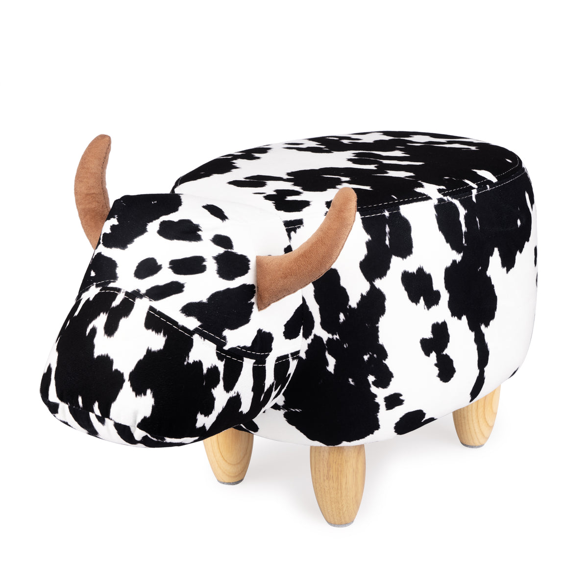 Taburete La Vache Negro/Blanco Poliéster/Madera