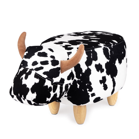 Taburete La Vache Negro/Blanco Poliéster/Madera