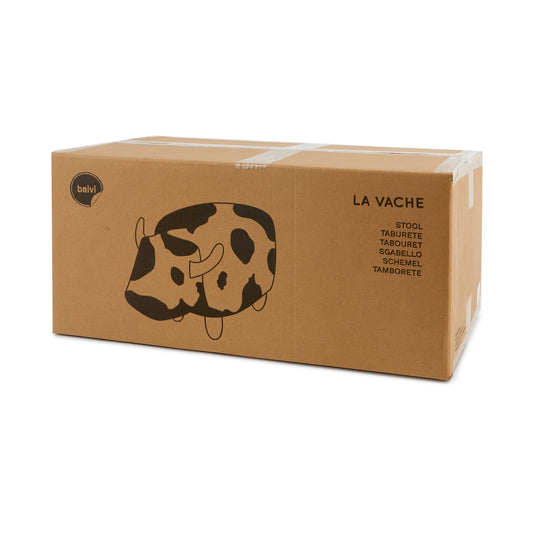 Taburete La Vache Negro/Blanco Poliéster/Madera