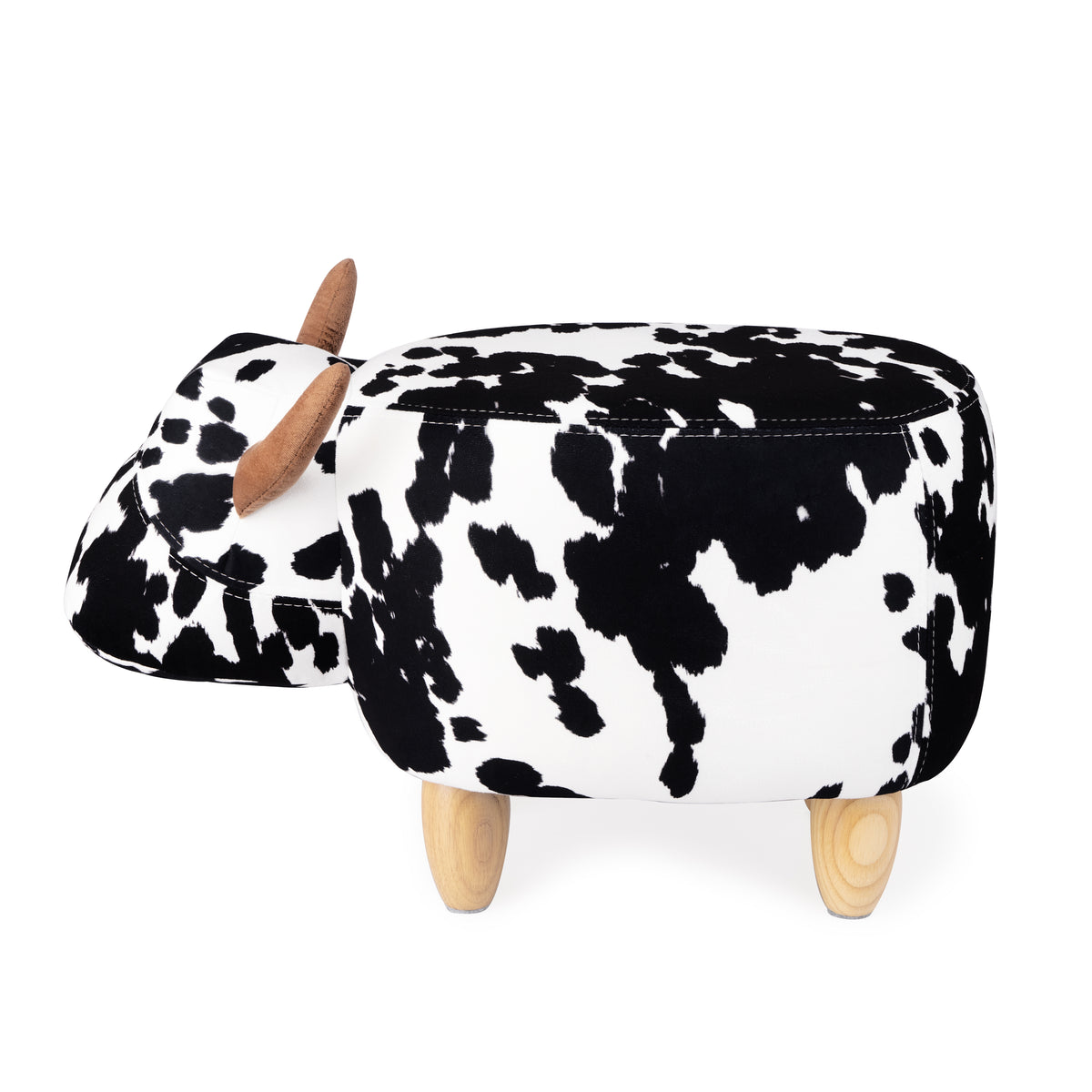 Taburete La Vache Negro/Blanco Poliéster/Madera