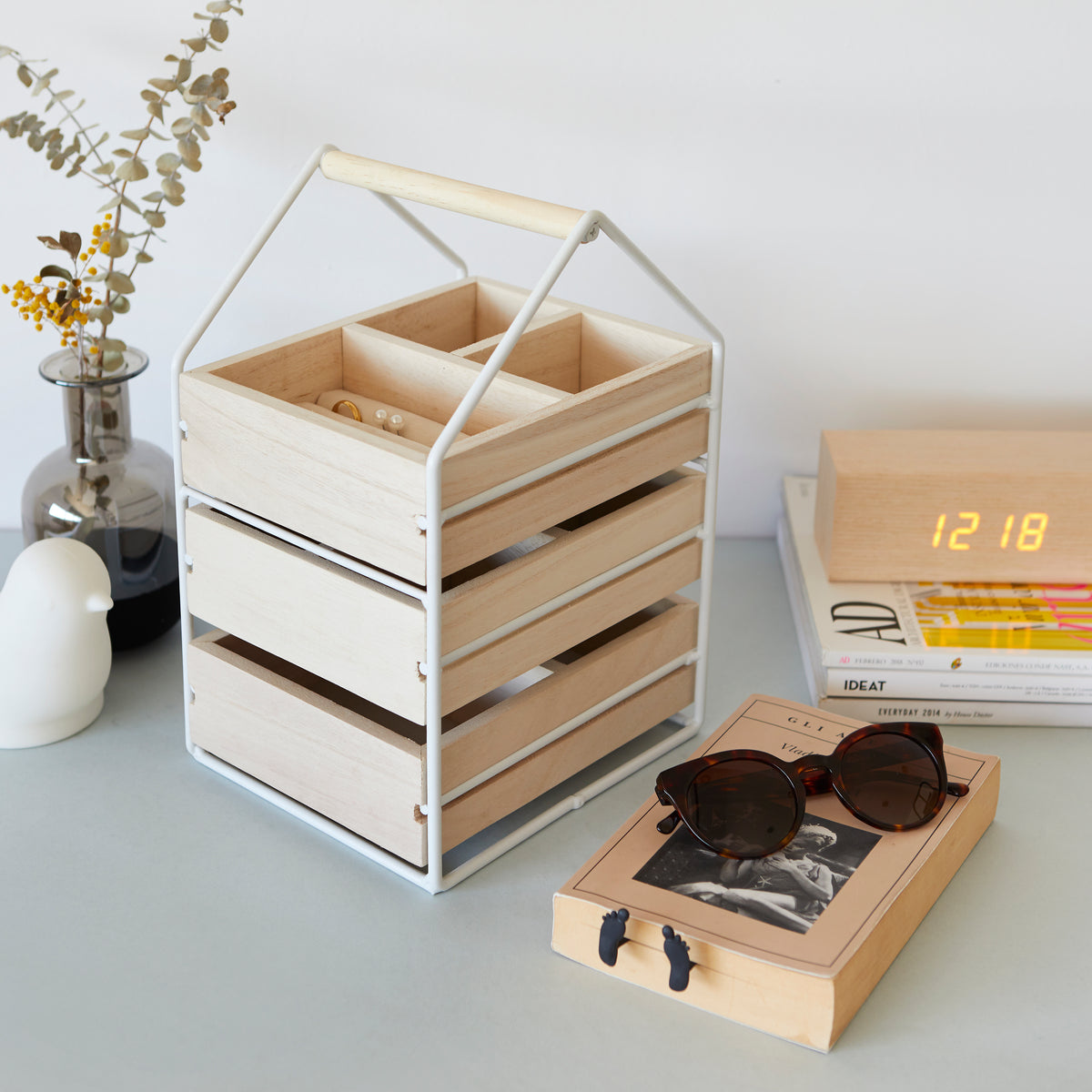 Joyero House Blanco Madera Metal