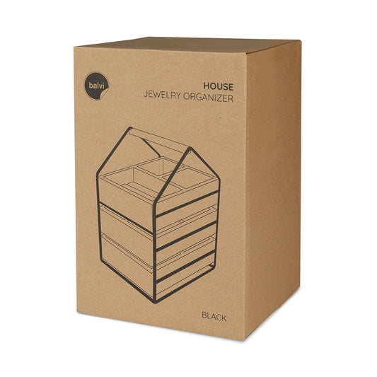 Joyero House Negro Madera/Metal