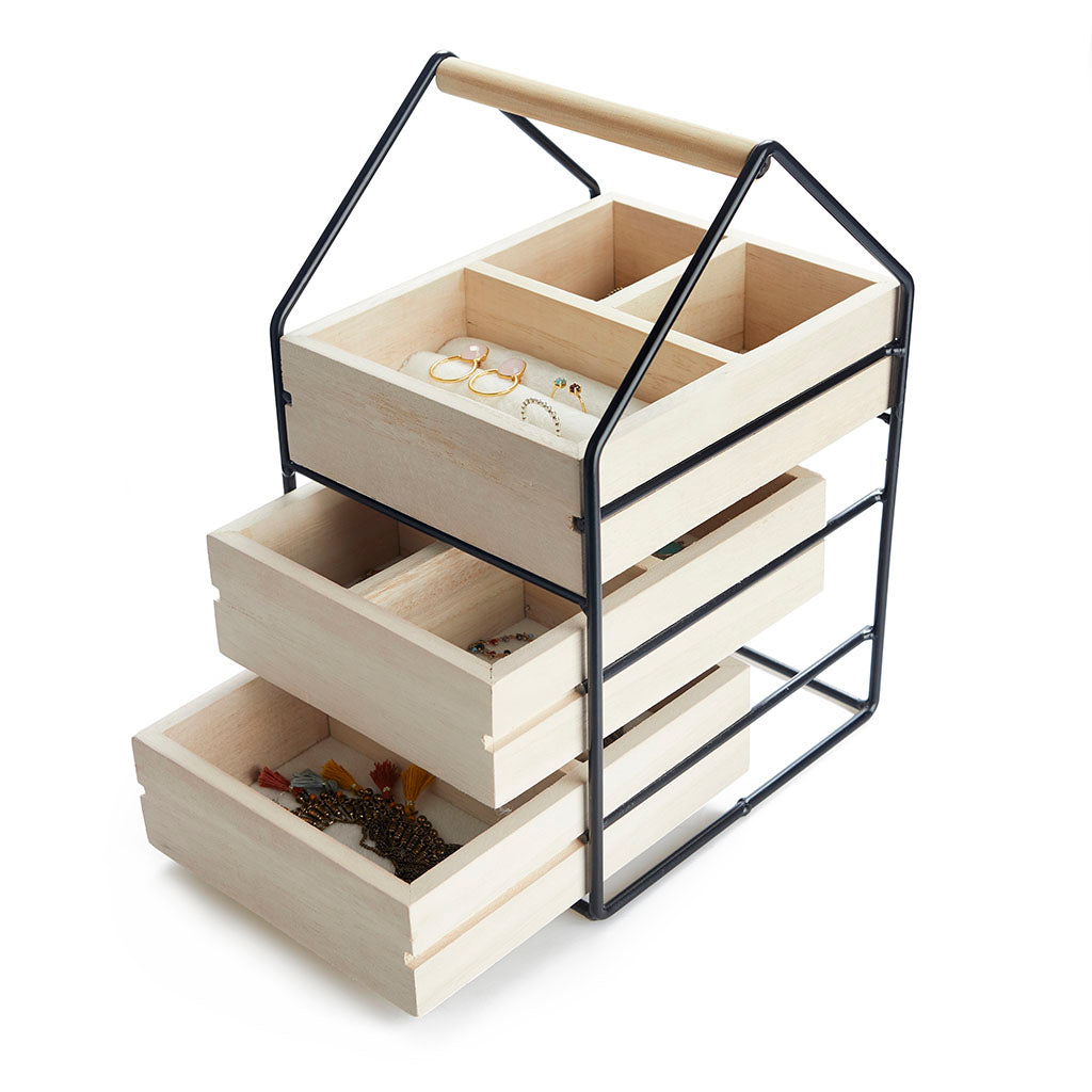 Joyero House Negro Madera/Metal