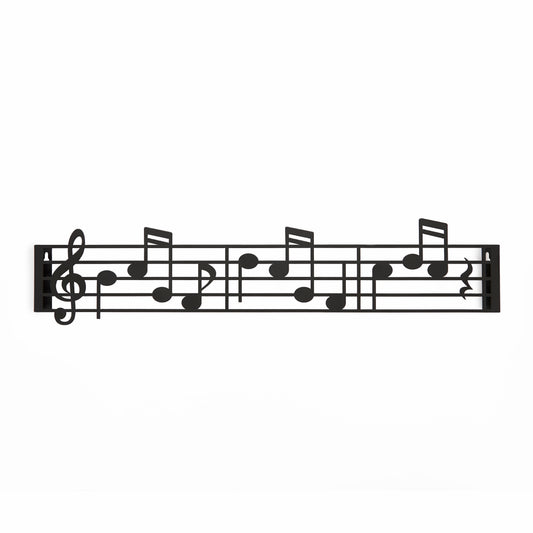 Colgador Pared Musik Negro Metal