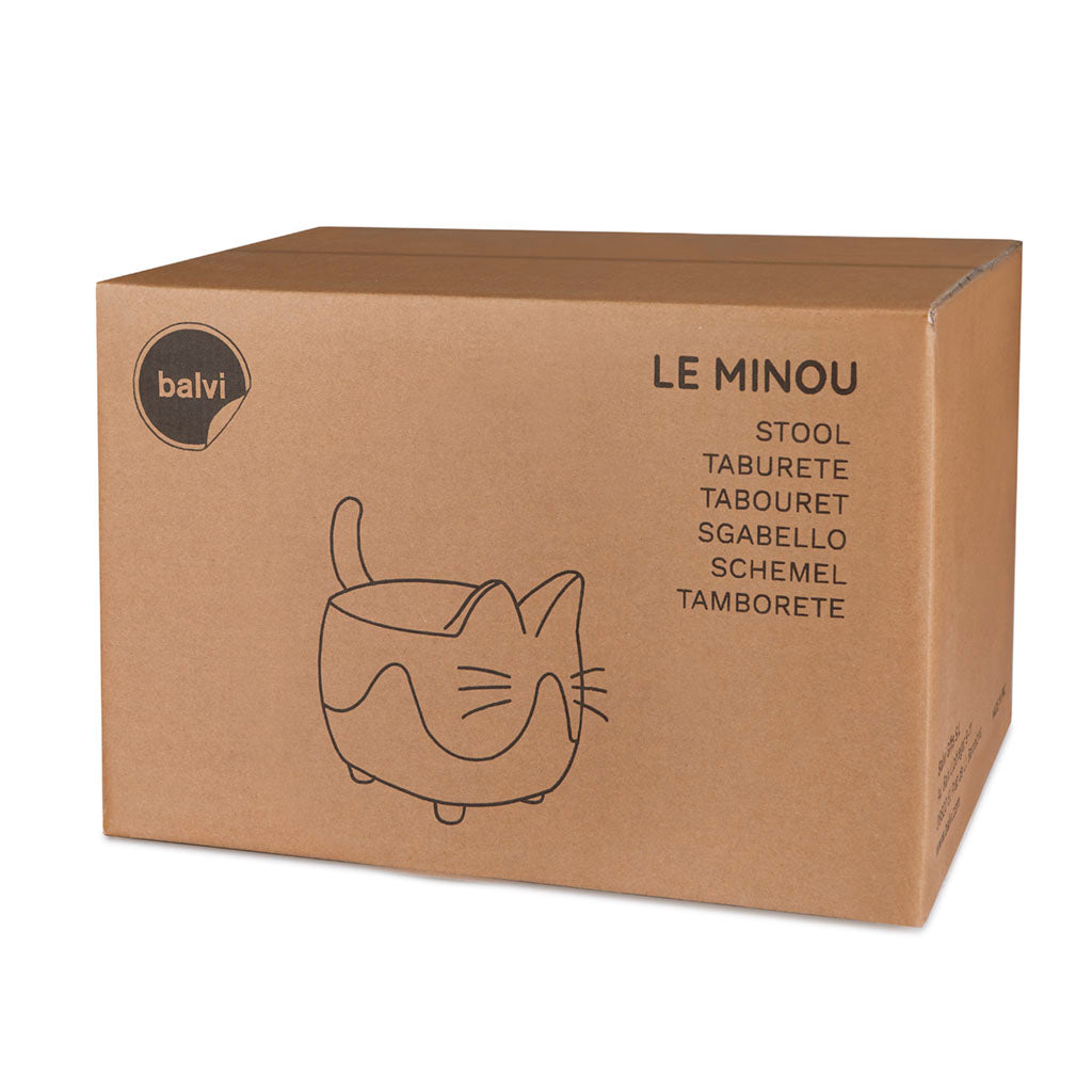 Taburete Le Minou Gris/Blanco Madera/Poliéster