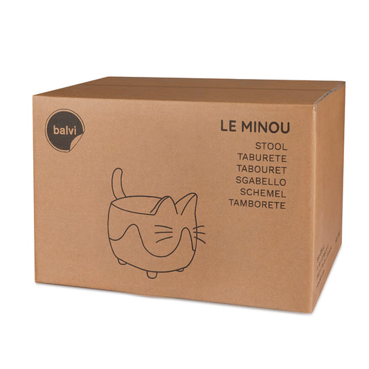 Taburete Le Minou Gris/Blanco Madera/Poliéster