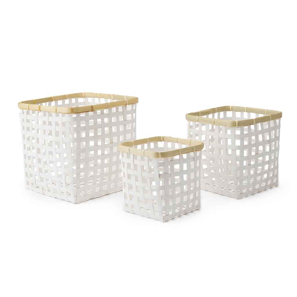 Cesto Set 3 Ankara Calado Blanco