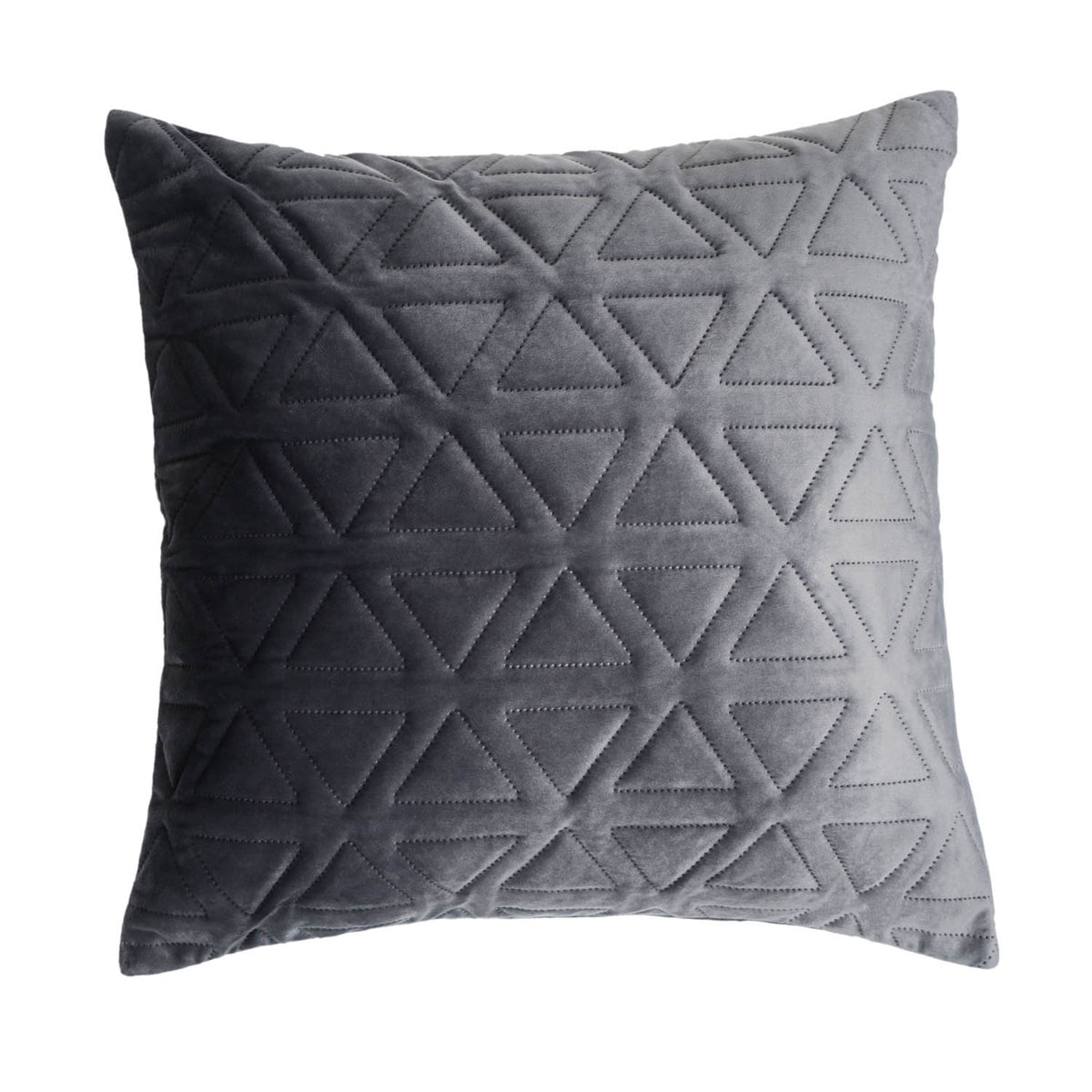 Cojin Triangle 45X45 Terciopelo Liso Color Verde Estilo Nordico