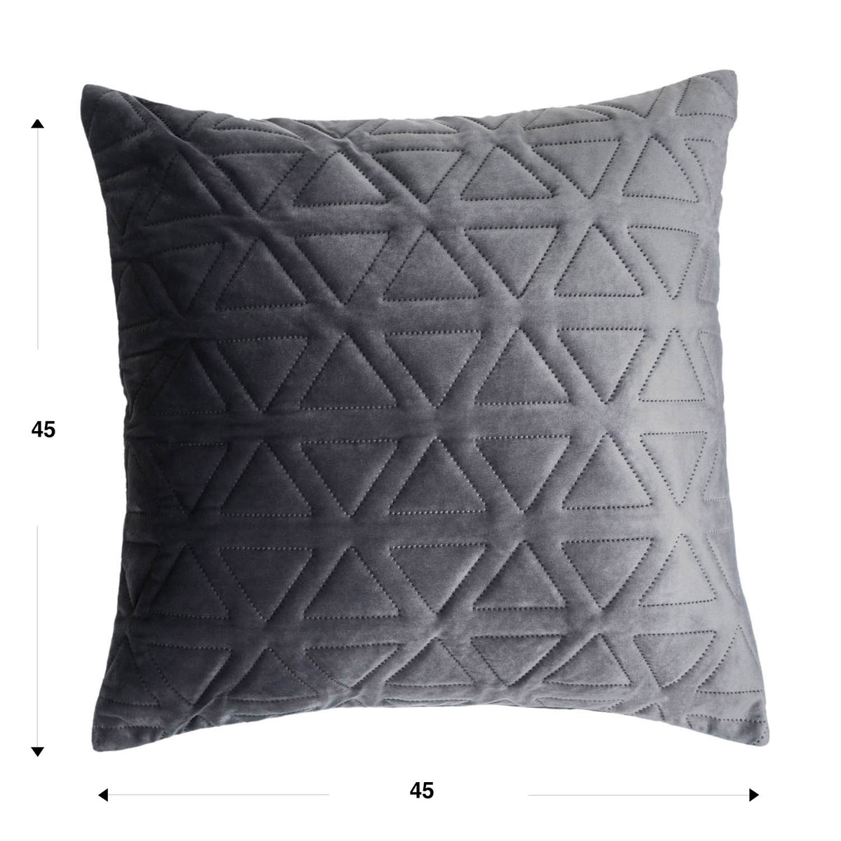 Cojin Triangle 45X45 Terciopelo Liso Color Verde Estilo Nordico