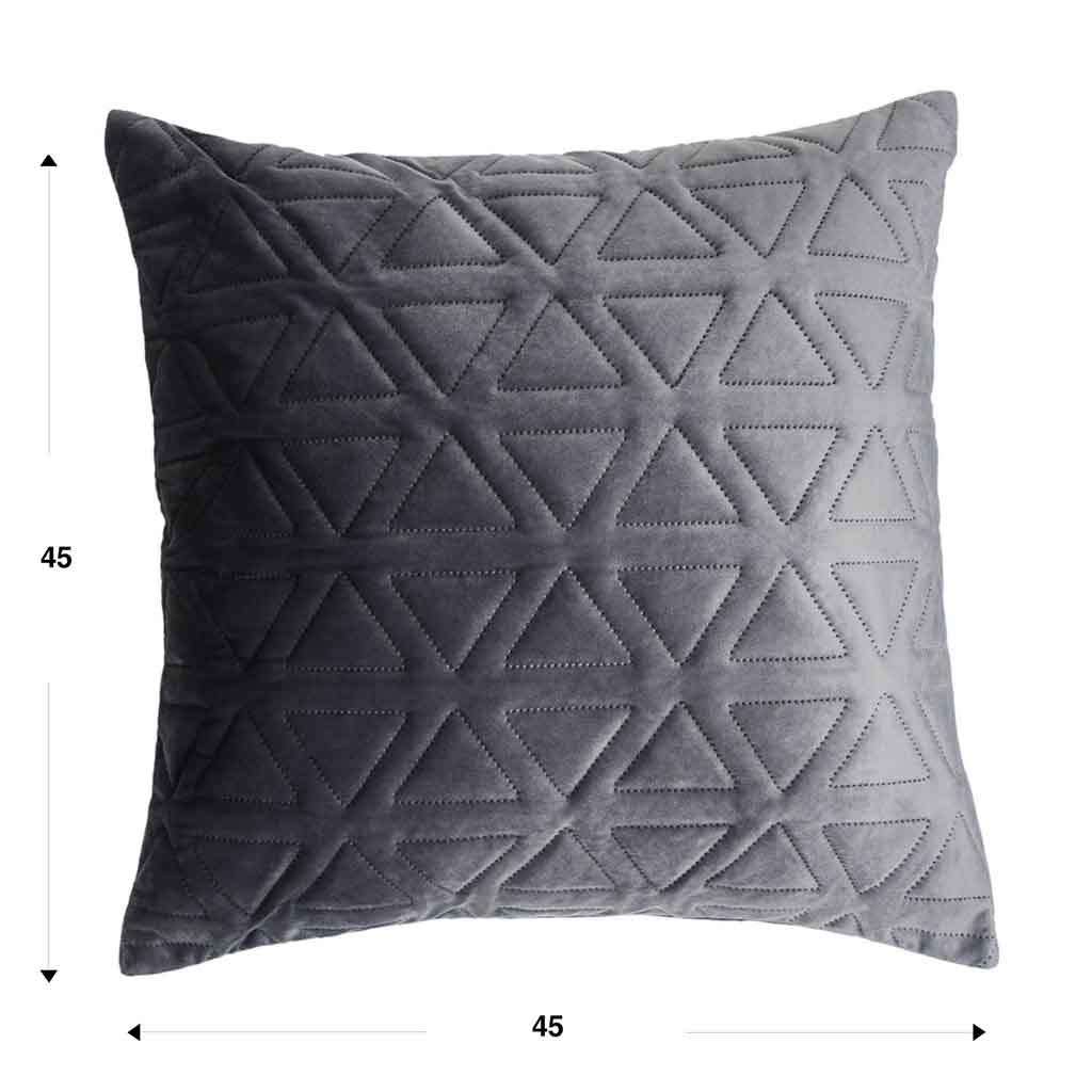 Cojin Triangle 45X45 Terciopelo Liso Color Verde Estilo Nordico