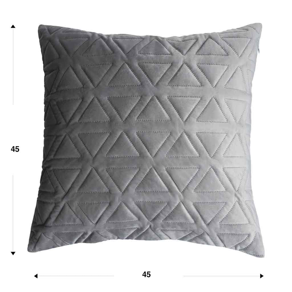 Cojín Triangle 45X45 Pespuntes Gris Claro