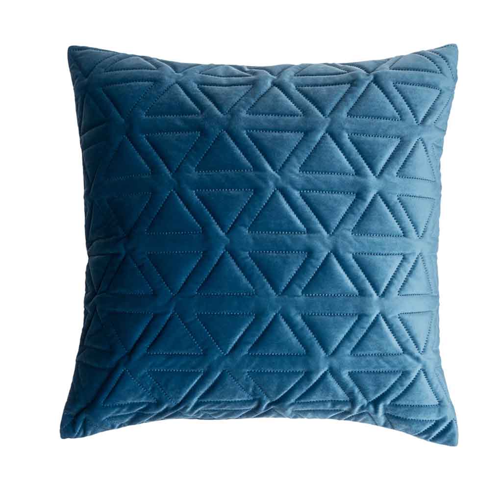 Cojín Triangle 45X45 Pespuntes Azul