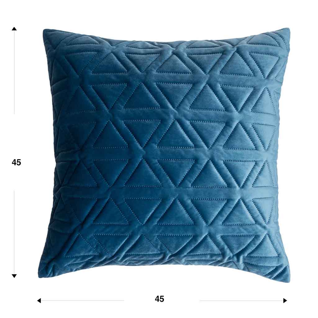 Cojín Triangle 45X45 Pespuntes Azul