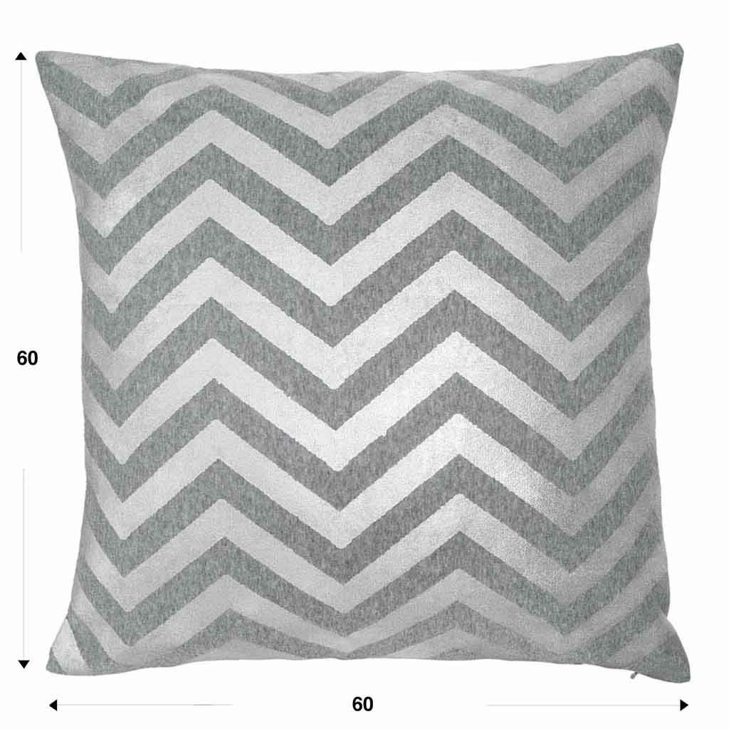 Cojín Silver 60X60 Espigas Plateado Gris