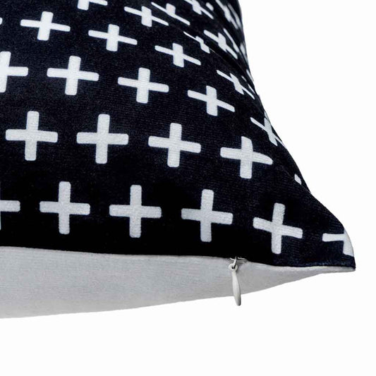 Cojín Nordic 60X60 Cruces Negro/Blanco