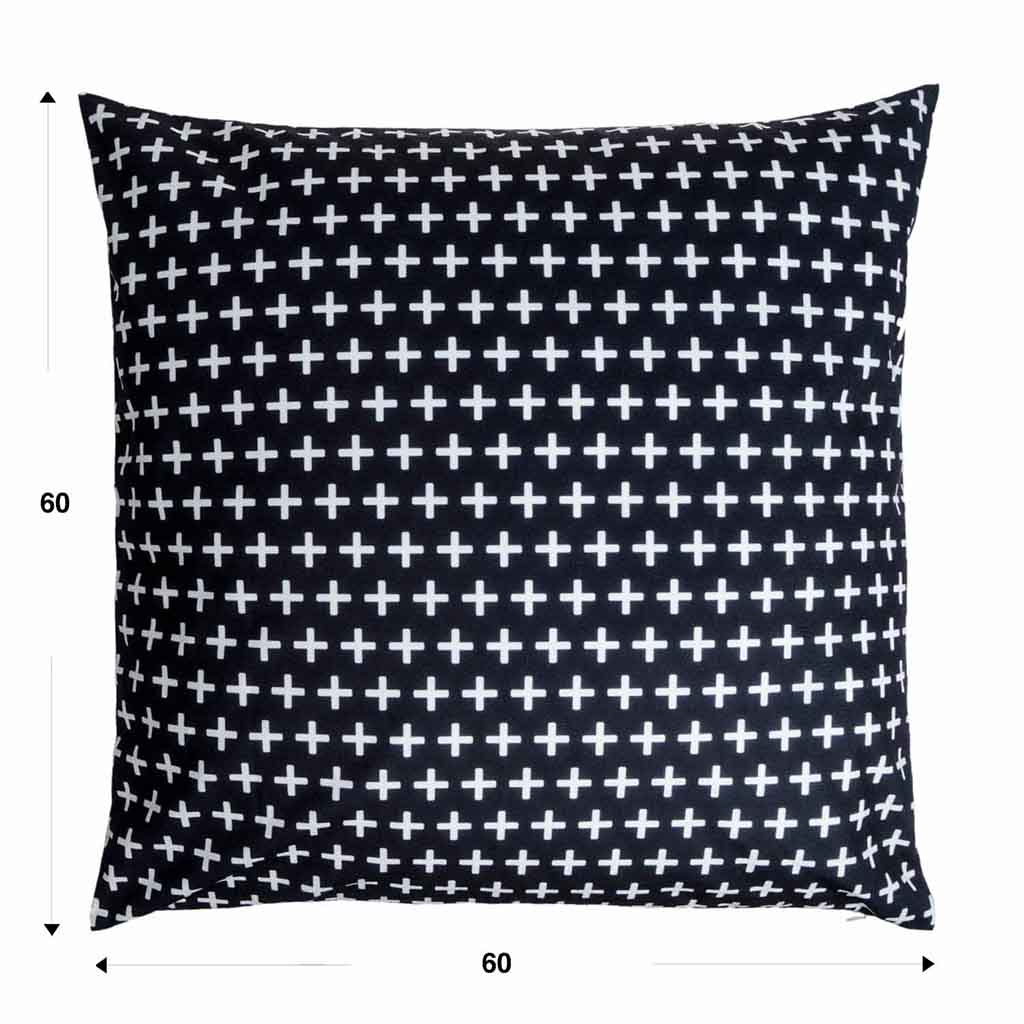 Cojín Nordic 60X60 Cruces Negro/Blanco