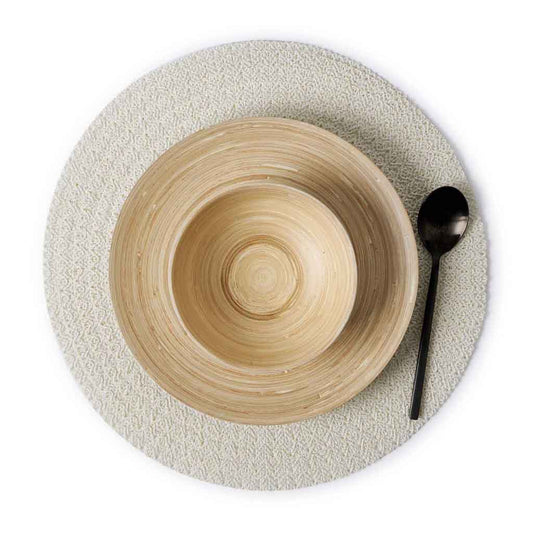Set 2 Individuales Circle Circular Blanco Roto