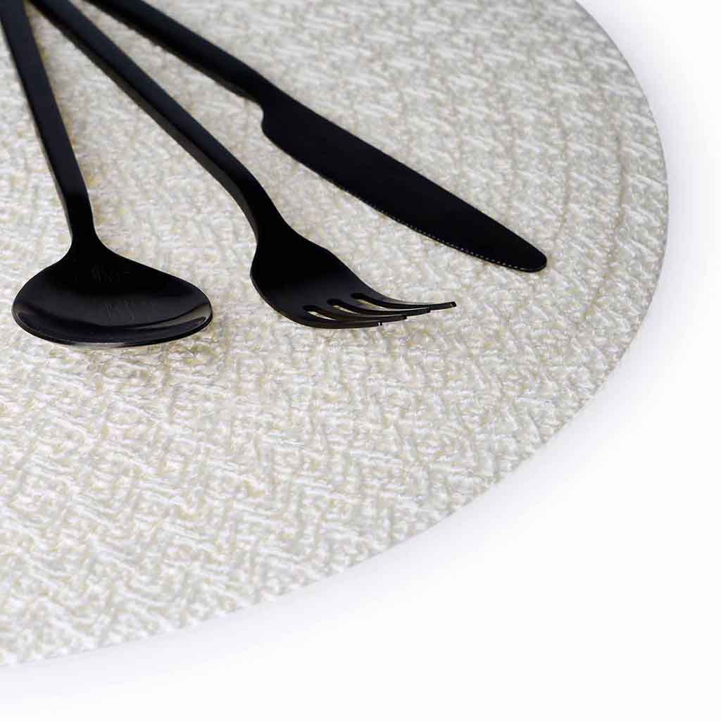 Set 2 Individuales Circle Circular Blanco Roto