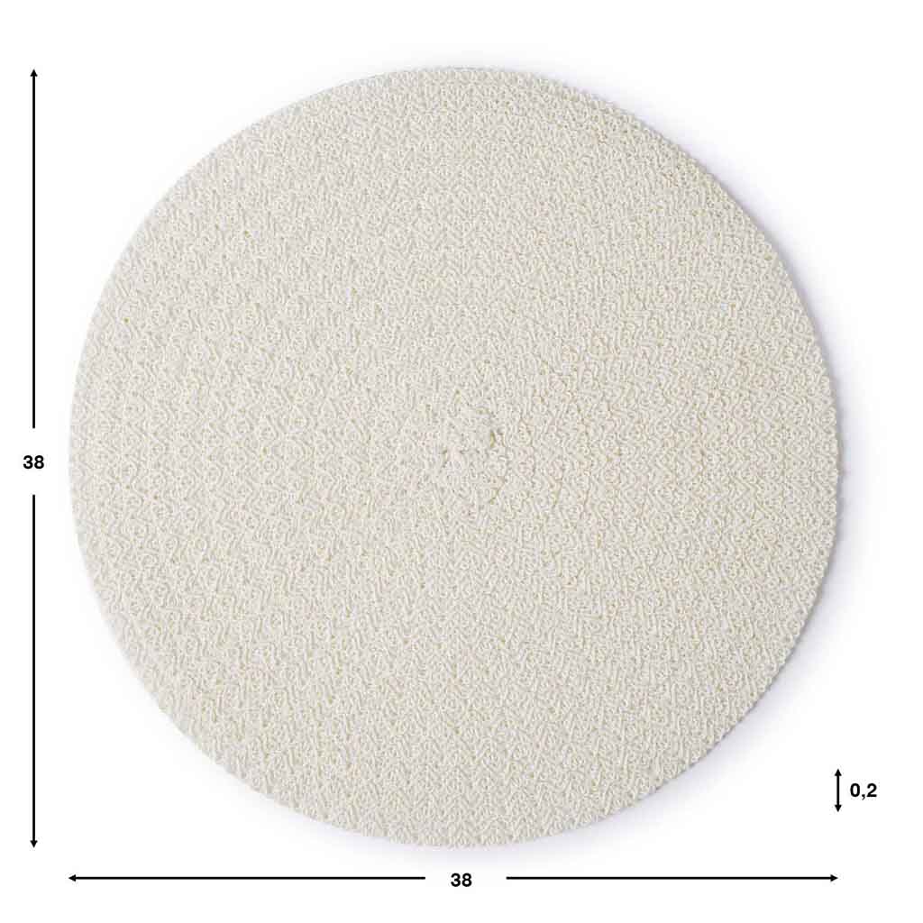 Set 2 Individuales Circle Circular Blanco Roto