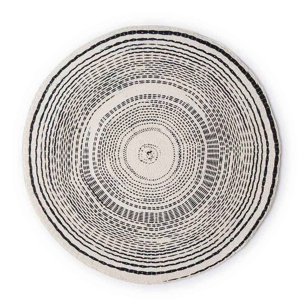 Set 2 Individuales Tahití Circular Blanco/Negro
