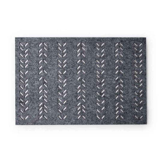 Set 2 Individuales Leaf Rectang Hojas Gris