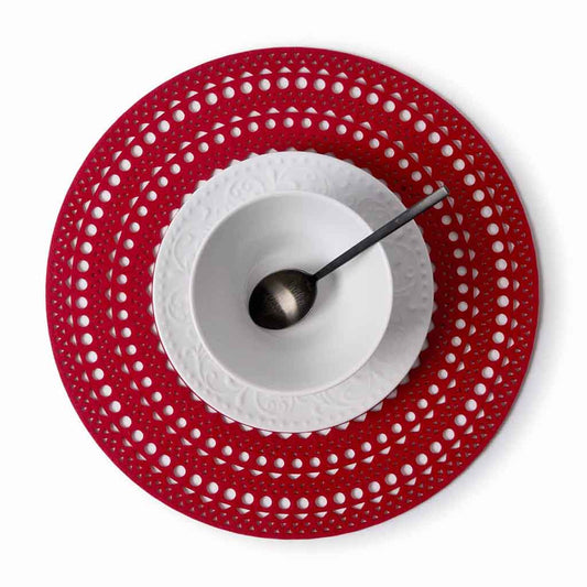 Set 2 Individuales Red Circular Rojo
