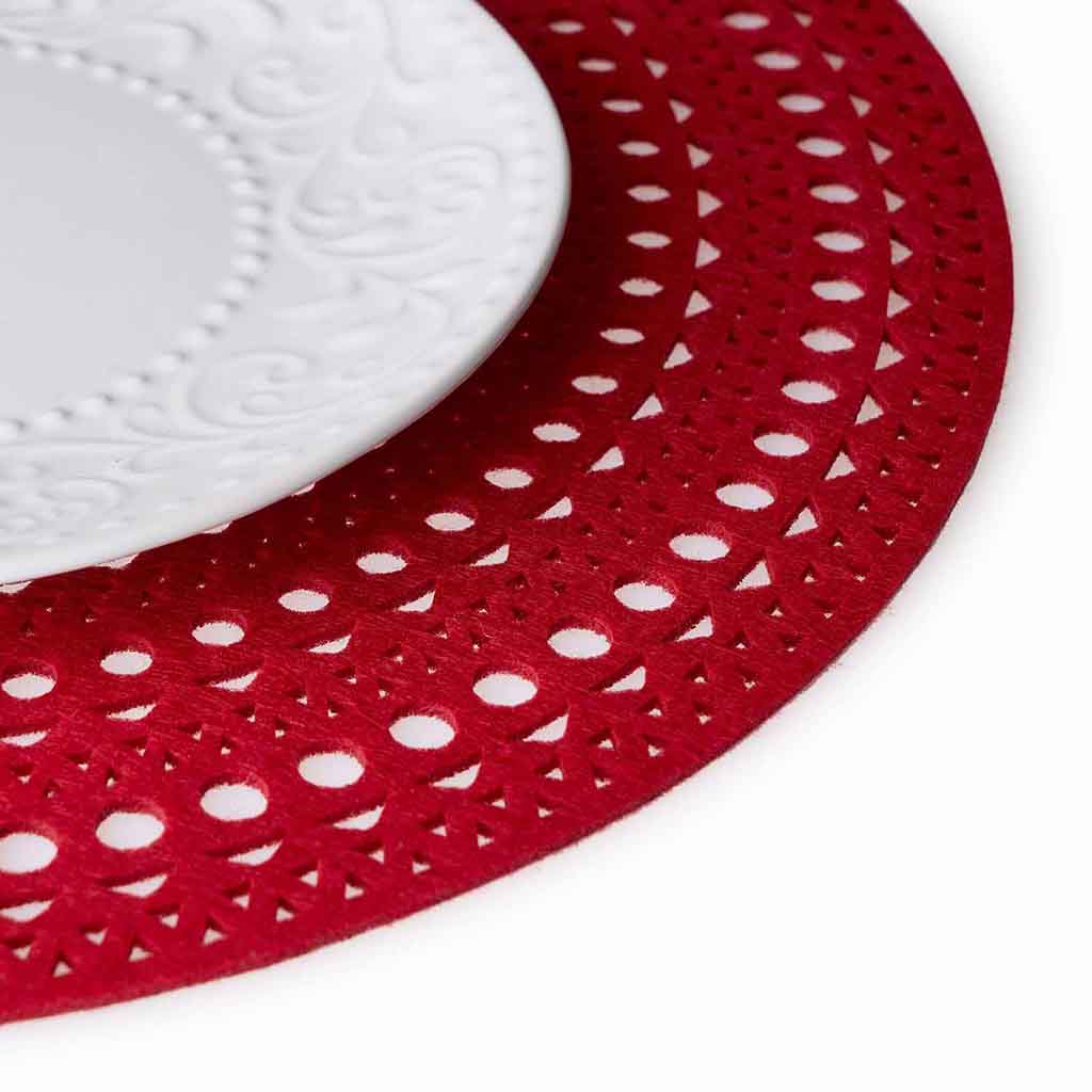 Set 2 Individuales Red Circular Rojo