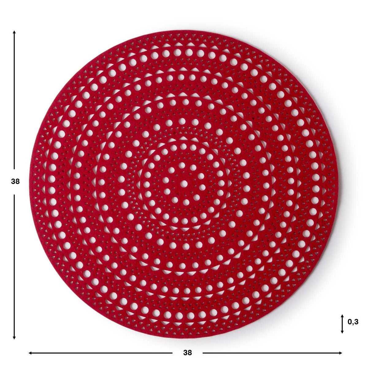 Set 2 Individuales Red Circular Rojo