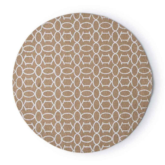Set 2 Individuales Summer Circular Marrón/Blanco
