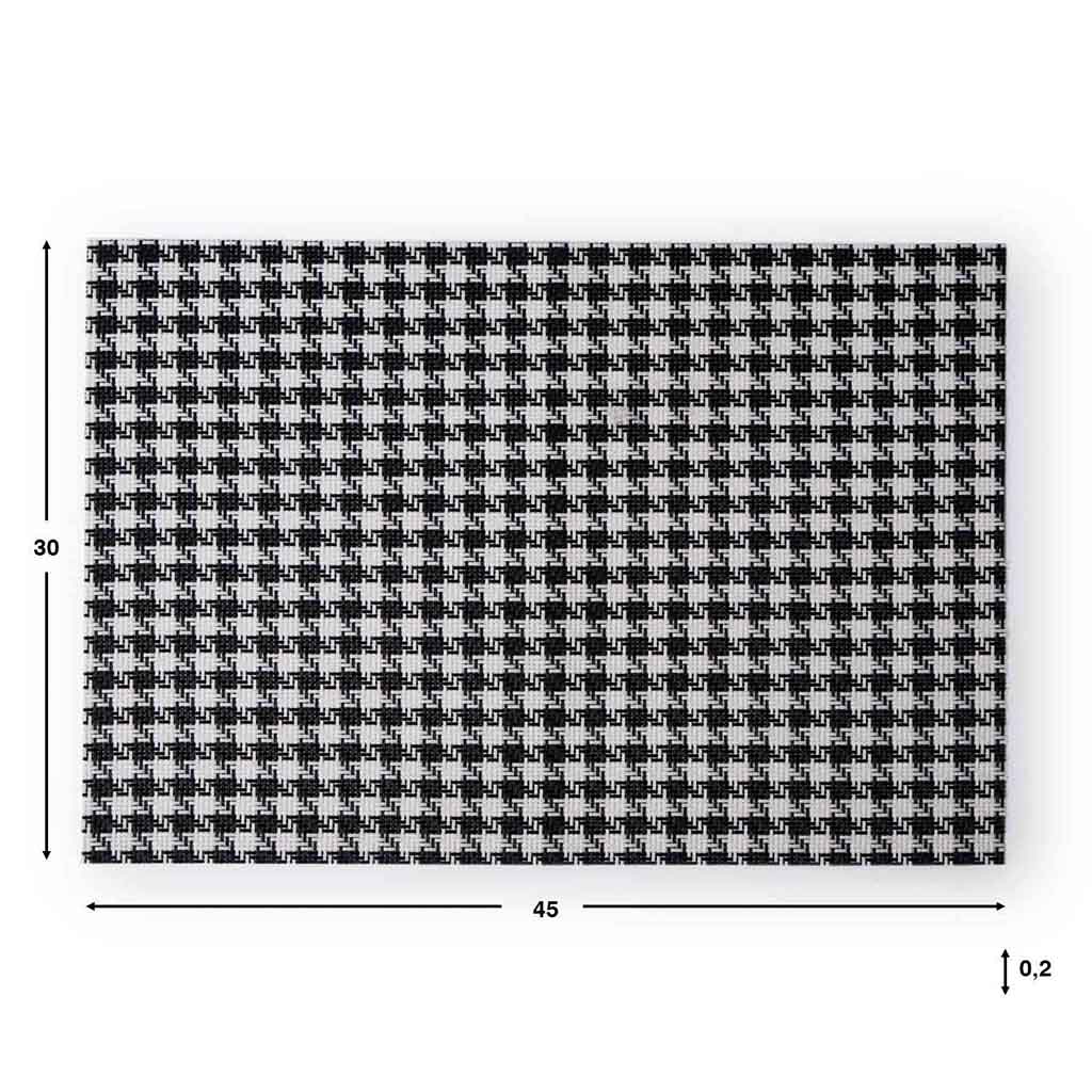 Set 2 Individuales Patagallo Pvc Blanco/Negro