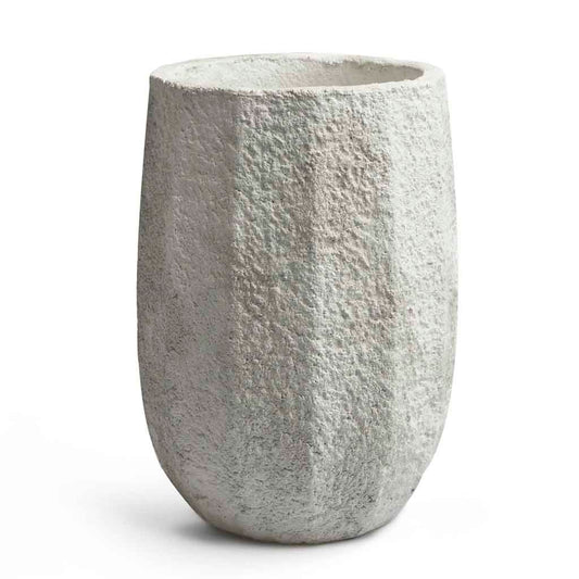 Maceta Kos Alto Textura Gris Blanqueado