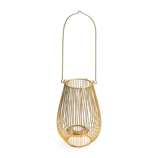 Farolillo Goldy Con Asa Metal Dorado