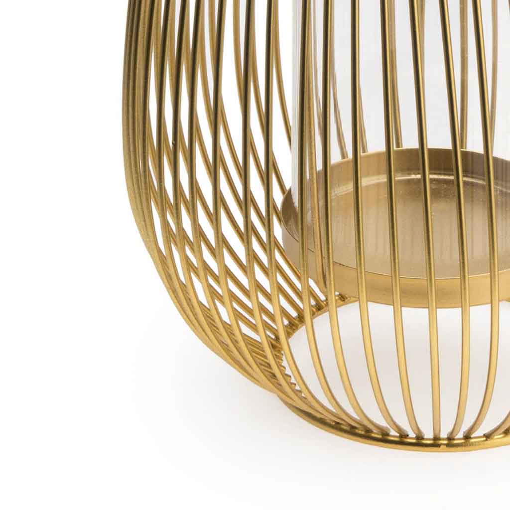 Farolillo Goldy Con Asa Metal Dorado